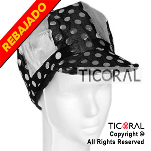 SOMBRERO VISERA PLATA Y NEGRA A LUNARES HS2661 x 1